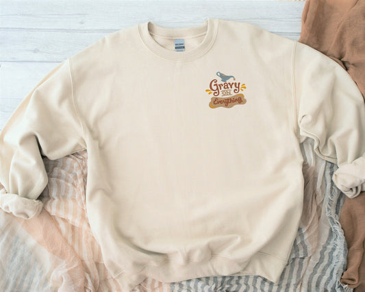 Embroidered Gravy on Everything Unisex Crewneck Sweatshirt