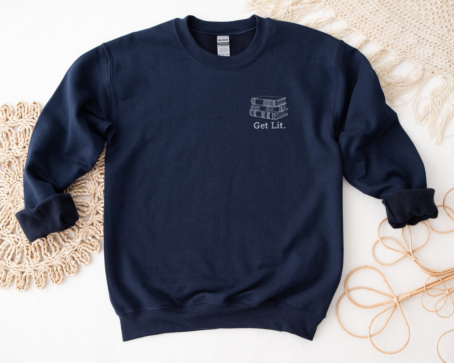 Embroidered Get Lit Unisex Crewneck Sweatshirt