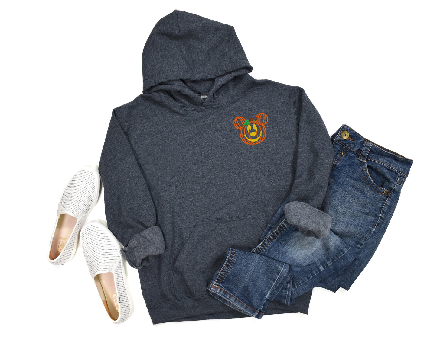 Embroidered Pumpkin Mickey Unisex Hoodie