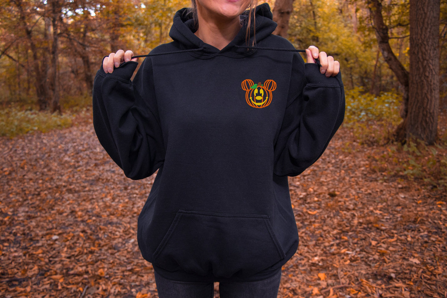 Embroidered Pumpkin Mickey Unisex Hoodie