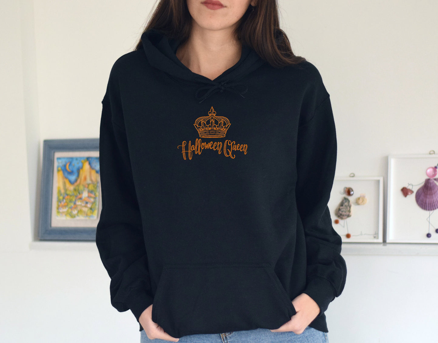 Embroidered Halloween Queen Unisex Hoodie Sweatshirt